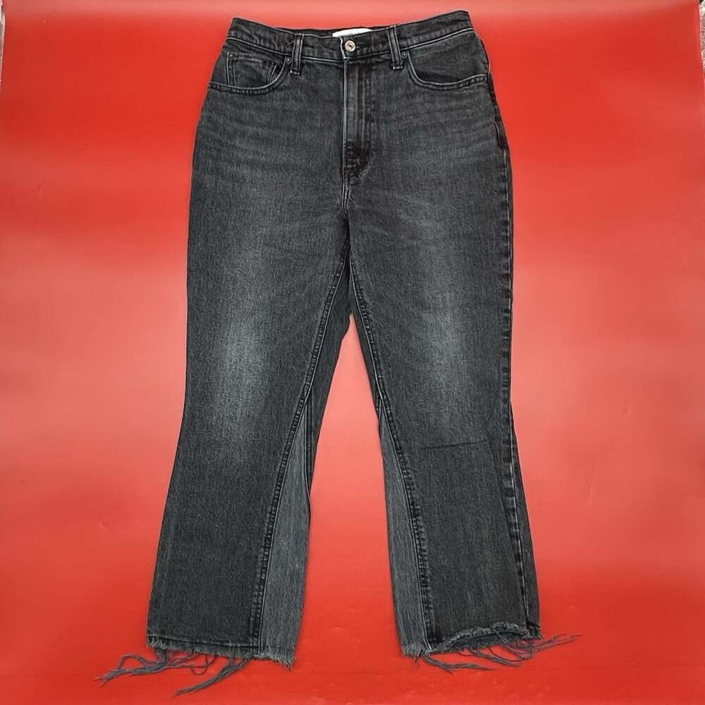 Abercrombie & Fitch Kick Flare Ultra High Rise Size 4S / 27 Black Denim Jeans